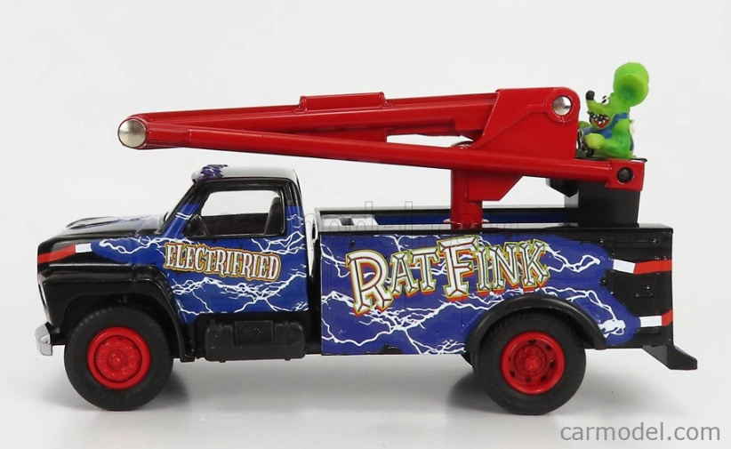 Autoworld Ford usa Bucket Truck Crane 1990 - Ratfink - Salvadanaio - Moneybox 1:34 Modrá Černá