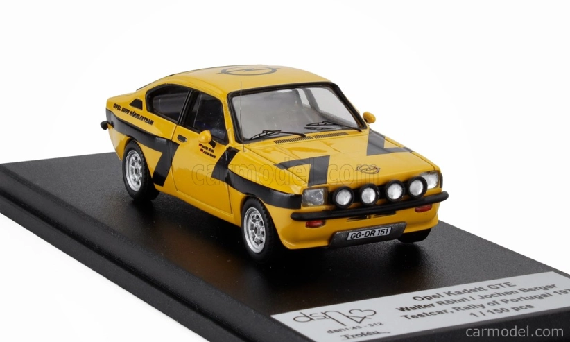Trofeu Opel Kadett Gte N 0 Testovacie vozidlo Rally Montecarlo 1975 Walter Rohrl - Jochen Berger 1:43 Žltá čierna