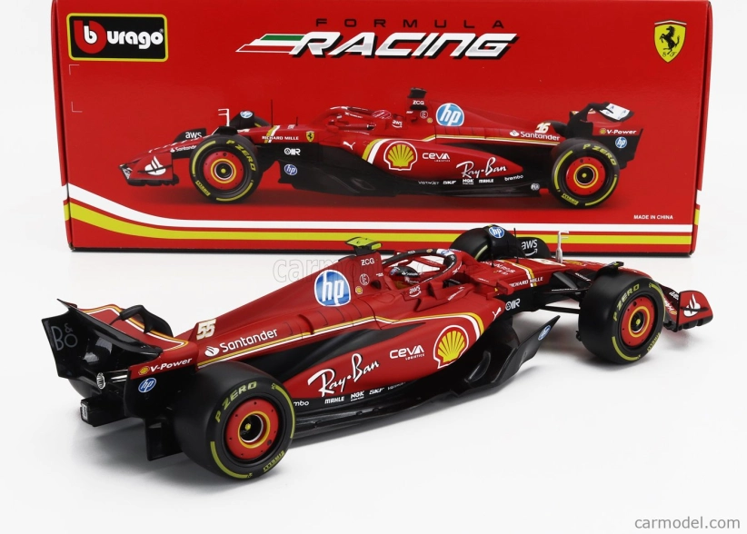Bburago Ferrari F1 Sf-24 Team Scuderia Ferrari N 55 Season 2024 Carlos Sainz 1:18 Červená Černá
