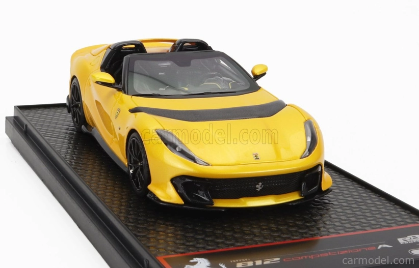Bbr-models Ferrari 812 Competizione A Spider 2022 - Čierne kolesá 1:43 Giallo Tristrato - Yellow Met