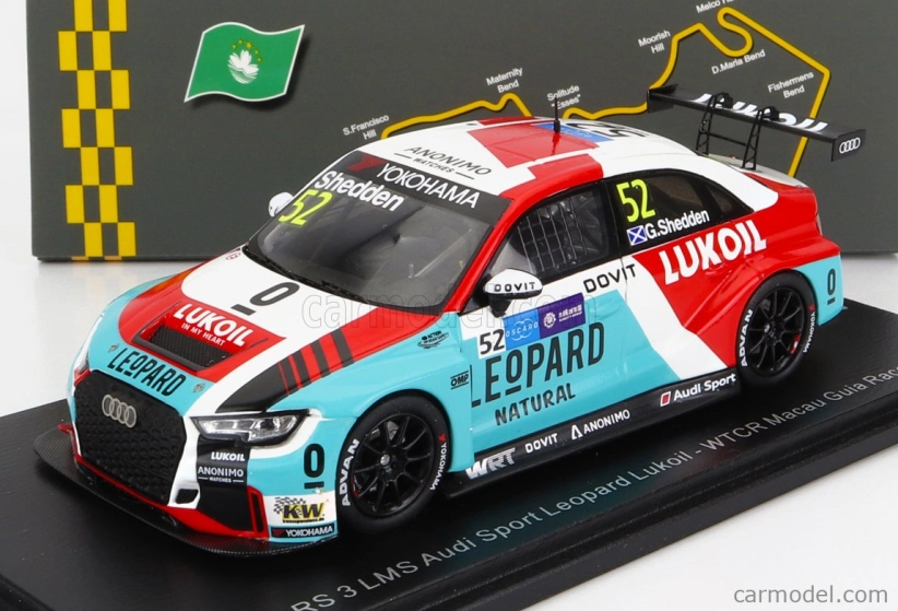 Spark-model Audi Rs3 Lms Team Audi Sport Leopard Lukpil Wtcr N 52 Macau Guia Race 2018 G.shedden 1:43 Světle Modrá Červená