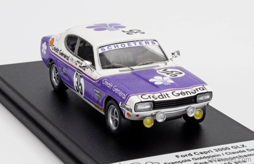 Trofeu Ford england Capri 3000 Glx N 35 24h Spa 1973 Francois Goldstein - Claude De Wael 1:43 Fialová Bílá