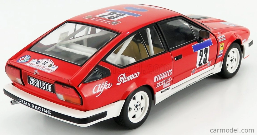 Solido Alfa romeo Alfetta Gtv6 N 23 Rally Tour De Corse 1985 Y.loubet - J.b.vieu 1:18 Červená Bílá