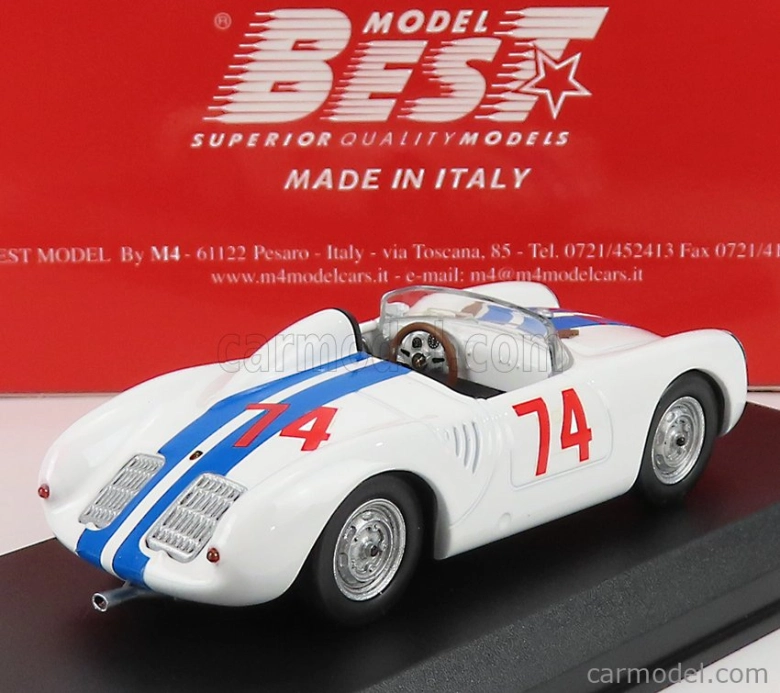 Najlepší model Porsche 550 Rs Spider N 74 Nassau Memorial Trophy Race 1958 D.sesslar 1:43 White Blue