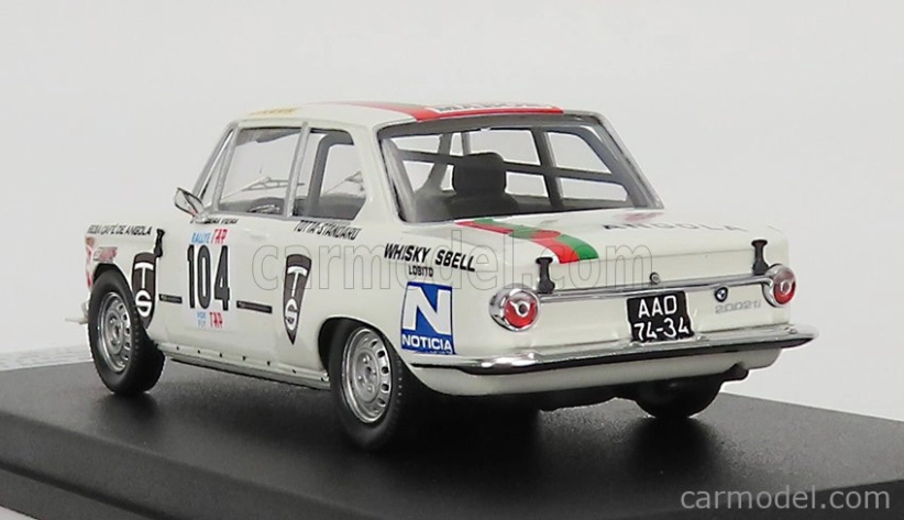 Trofeu BMW 2002ti (night Version) N 104 Rally Tap 1972 B.vieira - J.bandeira 1:43 Bílá
