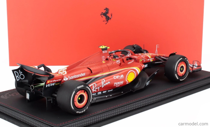 Bbr-models Ferrari F1 Sf-24 Team Scuderia Ferrari N 55 Winner Australian Gp 2024 Carlos Sainz - Con Vetrina - With Showcase 1:18 Červená Černá
