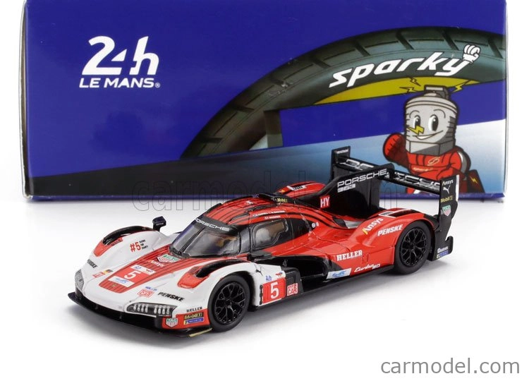Spark-model Porsche 963 9rd 4.6l Turbo V8 Team Porsche Penske Motorsport N 5 6. 24h Le Mans 2024 Matt Campbell - Michael Christensen - Frederic Makowiecki 1:64 Červená Biela Čierna