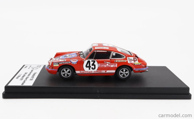 Trofeu Porsche 911 Coupe N 43 24h Le Mans 1971 Jean Pierre Bodin - Gilbert Courthiade 1:43 Red