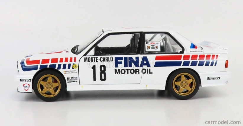 Solido BMW 3-series M3 (e30) Fina Gr.a N 18 Rally Montecarlo 1989 Marc Duez - Alain Lopes 1:18 Bílá Červená Ble