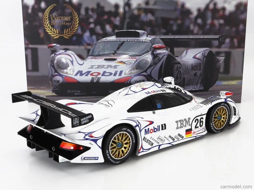 Werk83 Porsche 911 Gt1-98 3.2l Turbo Team Porsche Ag Mobil-1 N 26 Winner 24h Le Mans 1998 Allan Mcnish - Laurent Aiello - Stephane Ortelli 1:12 Biela Modrá Červená