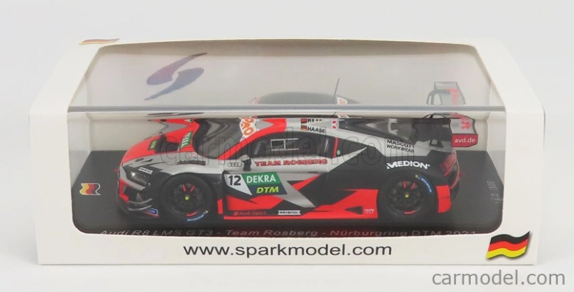 Iskrový model Audi R8 Lms Gt3 Team Rosberg N 12 Dtm Nurburgring 2021 C.haase 1:43 Red Silver Black