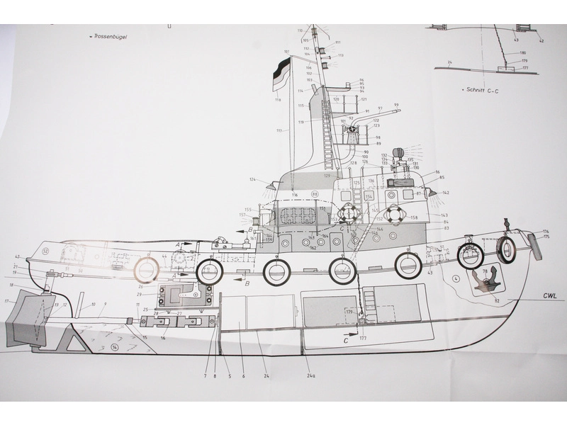 RC stavebnice ROMARIN Přístavní remorkér Neptun kit