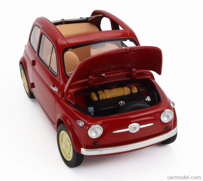 Kyosho Fiat 500 D Cabriolet Open 1960 1:18 Rosso Corallo - Červená