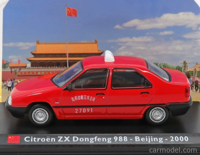 Edicola Citroen Zx Berlina Taxi Dongfeng 988 Beijing 2000 1:43 Red