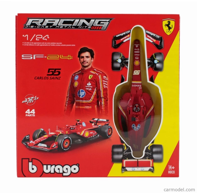 Bburago Ferrari F1 Sf-24 Team Scuderia Ferrari N 55 Sezóna 2024 Carlos Sainz 1:24 červená čierna