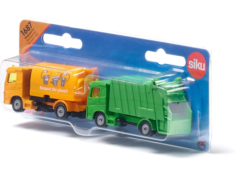 SIKU Blister - Zametacie a smetiarske vozidlo, komunálny set