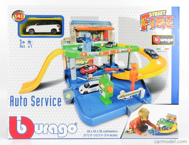 Bburago Accessories Diorama – Čerpacia stanica s Fiat 500l 1:43