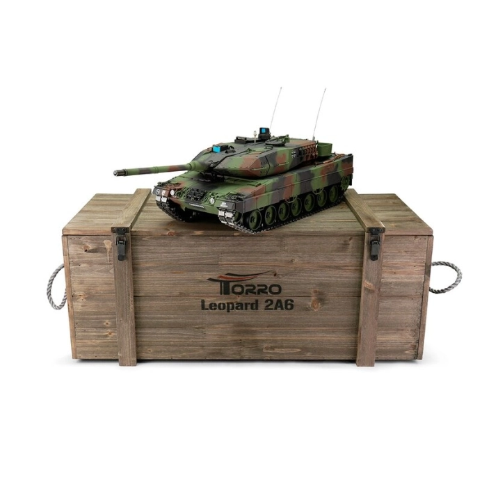 BAZAR - TORRO tank PRO 1/16 RC Leopard 2A6 kamufláž - Airsoft BB kouř z hlavně
