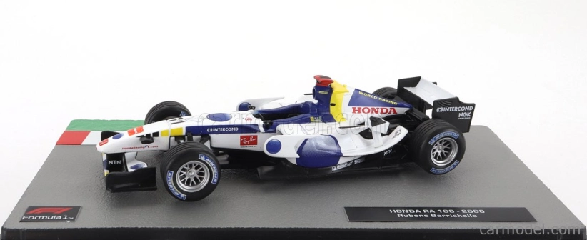Edicola Honda F1 Ra106 N 11 Season 2006 Rubens Barrichello 1:43 Bílá Modrá