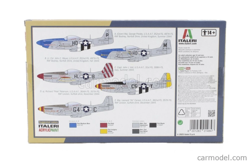 Italeri North American P-51d Mustang Vojenské lietadlo 1941 1:72 /