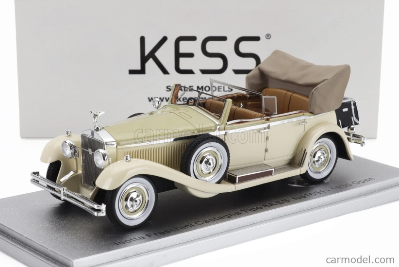 Kess-model Isotta fraschini Tipo 8a Ss Castagna Ch.1651 Cabriolet Open 1930 1:43 Beige