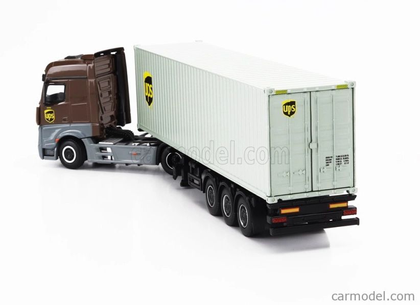 Mini-gt Mercedes Benz Actros 2 Gigaspace 1851 Blue Efficient Power Truck Lhd Ups Container 40' 2016 1:64 Brown Grey