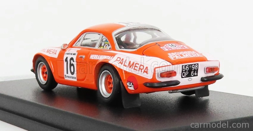 Trofeu Renault Alpine A110 N 16 Rally Firestone 1976 I.sunsundegui - J.larrinaga 1:43 Oranžová biela