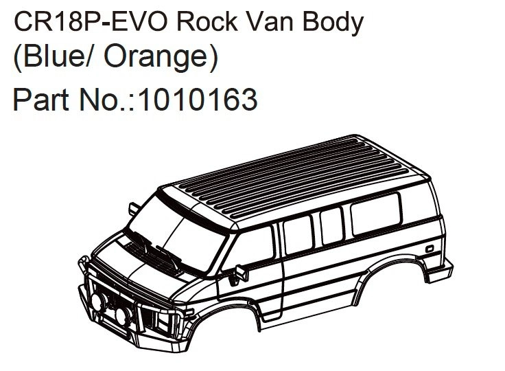 HBP240356 - (1010163) Rock Van Body (blue/orange) - EVO 1:18