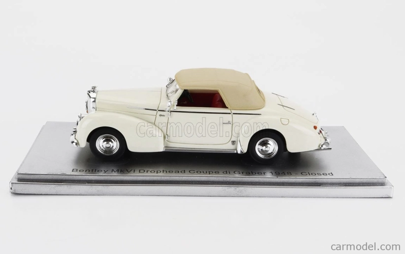 Kess-model Bentley Mkvi Drophead Coupe Graber Cabriolet Closed 1948 1:43 White