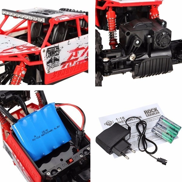 RC auto Conqueror 1:18, červená + náhradná batéria