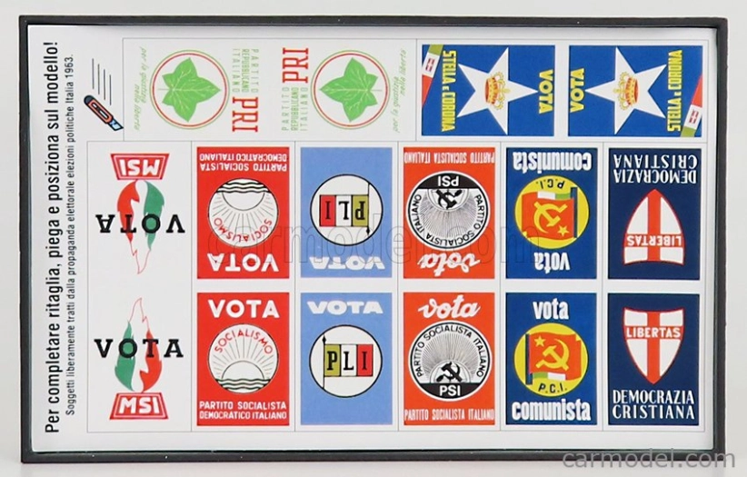Brumm prom Fiat 600d 1963 - Propaganda Elettorale Elezioni Italia Vota - Vota - Vota 1:43 Bílá