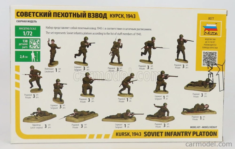 Zvezda Figúrky Soldati - Vojaci Vojenská sovietska pešia čata 1:72 /