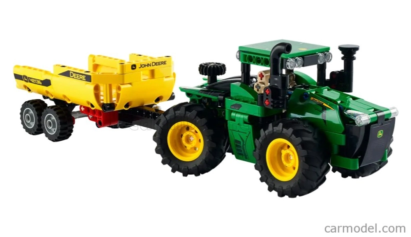 Lego John deere Lego Technic - 9620r 4wd Traktor s prívesom 2018 - 390 Pezzi - 390 dielikov zeleno žltá