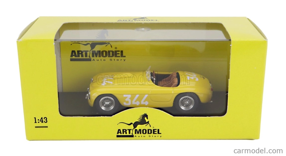 Art-model Ferrari 166 Mm N 344 Mille Miglia 1951 A.palmer - Z.ferravazzi 1:43 Žlutá