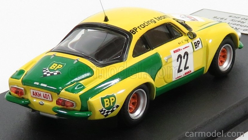 Trofeu Renault A110 Alpine N 22 Rally Ypres 1976 F.roothaert - E.nijs 1:43 Žltozelená