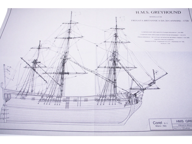 COREL H.M.S. Greyhound fregata 1720 1:100 kit