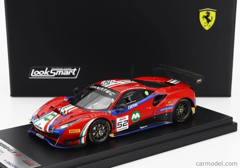 Looksmart Ferrari 488 Gt3 Evo Team Af Corse N 52 24h Spa 2023 Andrea Bertolini - Louis Machiels - Jef Machiels - Lilou Wadoux 1:43 Red
