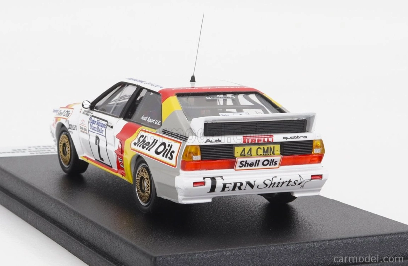 Trofeu Audi Quattro Sport N 2 Manx Isle Of Man Rally 1985 H.demuth - E.radaelli 1:43 Biela červená žltá
