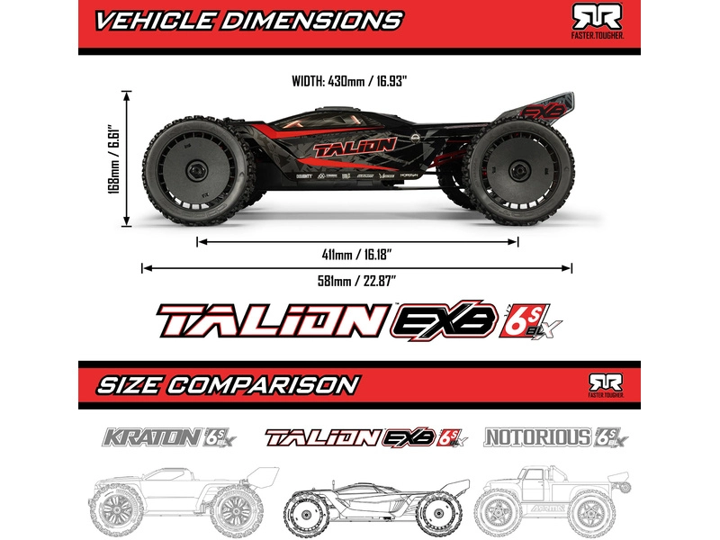 Arrma Talion 6S EXB BLX 1:7 4WD RTR čierna