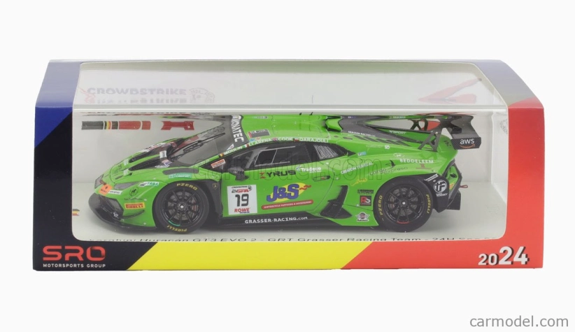 Iskra-model Lamborghini Huracan Gt3 Evo2 5.2l V10 Team Grt Grasser Racing N 19 24h Spa 2024 Mateo Llarena - Hugo Cook - Baptiste Moulin - Haytham Qarajouli 1:43 Green