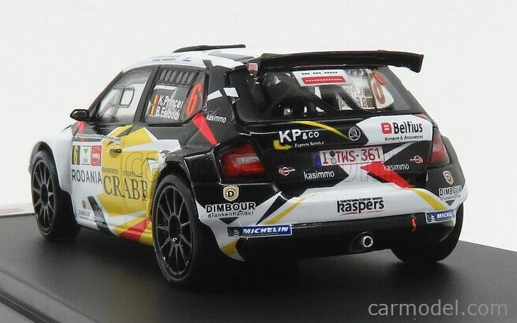Minipartes Škoda Fabia R5 N 6 Rally Ypres 2018 K.princen - B.eelbode 1:43 Bílá Černá Žlutá