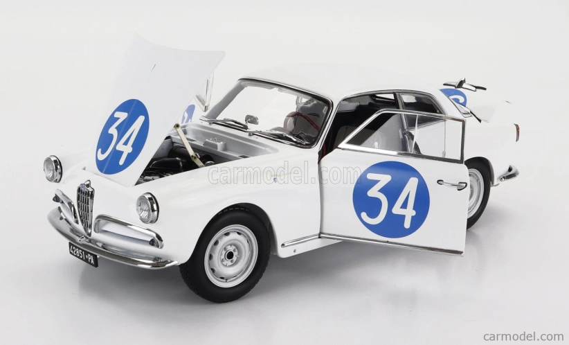 Kyosho Alfa romeo Giulietta Sv Sprint Veloce N 34 Targa Florio 1960 Emanuele - Aldebaran (checco D'angelo) 1:18 Biela