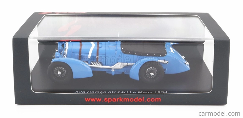 Spark-model Alfa romeo 8c 2.4l S8 Spider Team R.sommer N 7 24h Le Mans 1934 R.sommer - E.felix 1:43 Light Blue