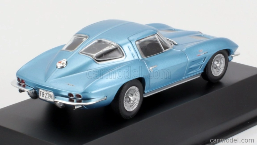 Edicola Chevrolet Corvette Stingray C2 Coupe 1963 - Con Vetrina - With Showcase 1:43 Světle Modrá Met