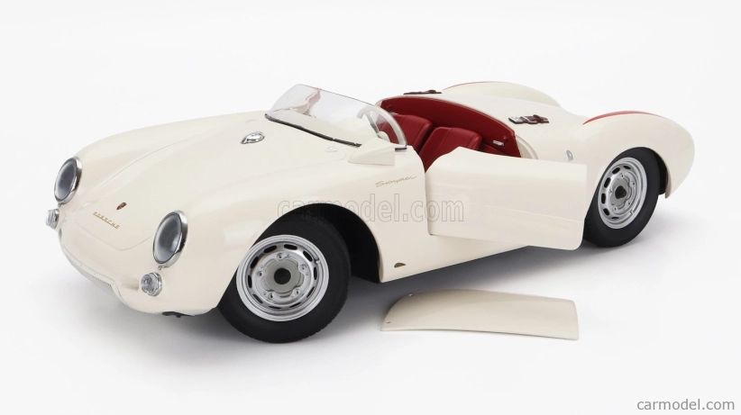 Porsche 550a Spider 1953 v mierke 1:12 bielo-červená