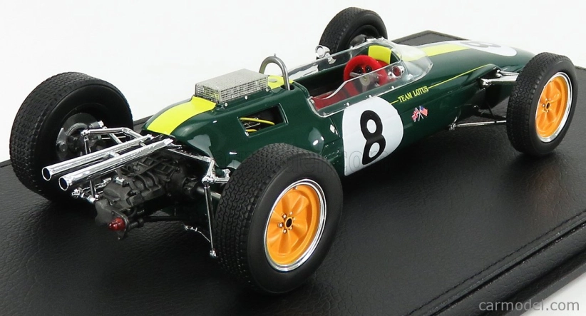 Gp-replicas Lotus F1 Climax 25 N 8 World Champion Winner Italy Gp 1963 Jim Clark - Con Vetrina - With Showcase 1:18 Zelená Žlutá
