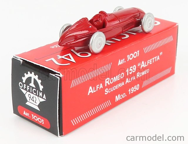 Officina-942 Alfa romeo F1 159 Alfetta N 0 Team Scuderia Alfa Romeo 1950 Majster sveta 1:76 červená