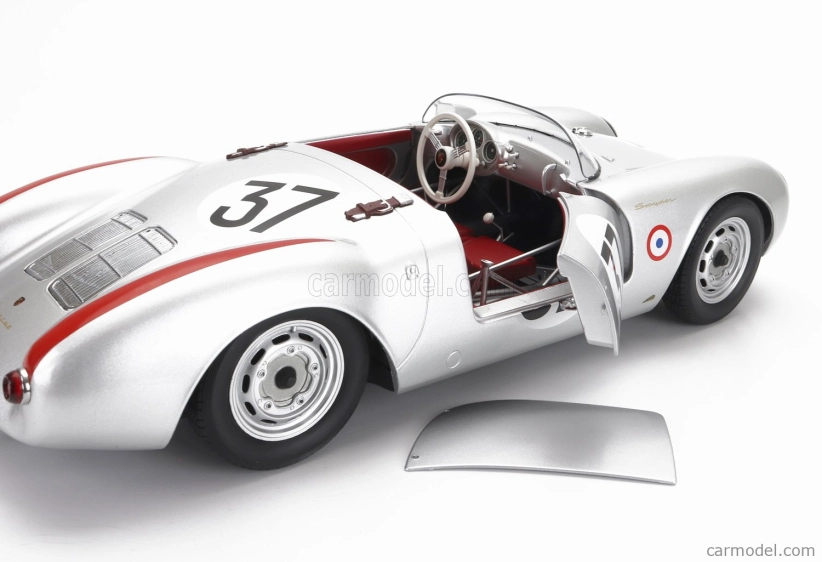 Porsche 550 Rs Spider 1.5l Team Porsche Kg N 37 24h Le Mans 1955 H.polensky - R.von Frankenberg 1:12 Silver