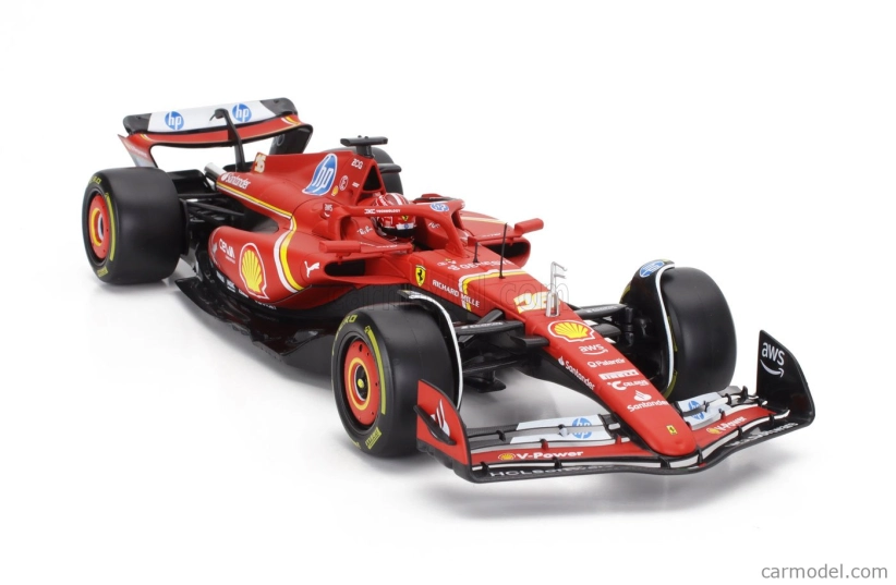 Bburago Ferrari F1 Sf-24 Team Scuderia Ferrari N 16 4th Emilia Romagna Imola Gp 2024 Charles Leclerc - Con Vetrina - With Showcase 1:18 Červená Černá