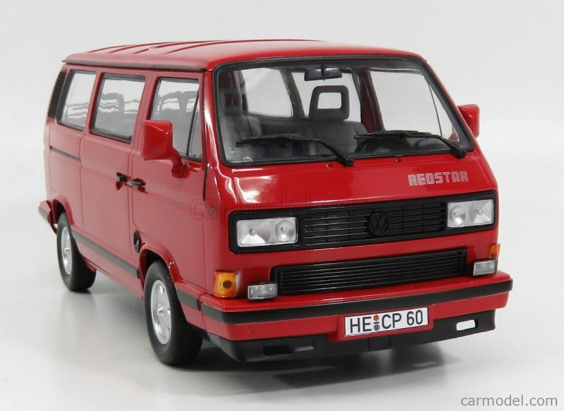 Norev Volkswagen T3 Multivan Minibus Red Star 1992 1:18 Red
